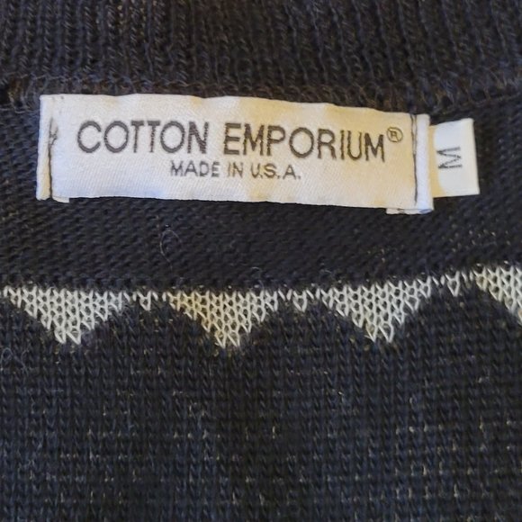 Made in USA Cotton Emporium black & gray knit cropped cardigan sz: M - Picture 6 of 8
